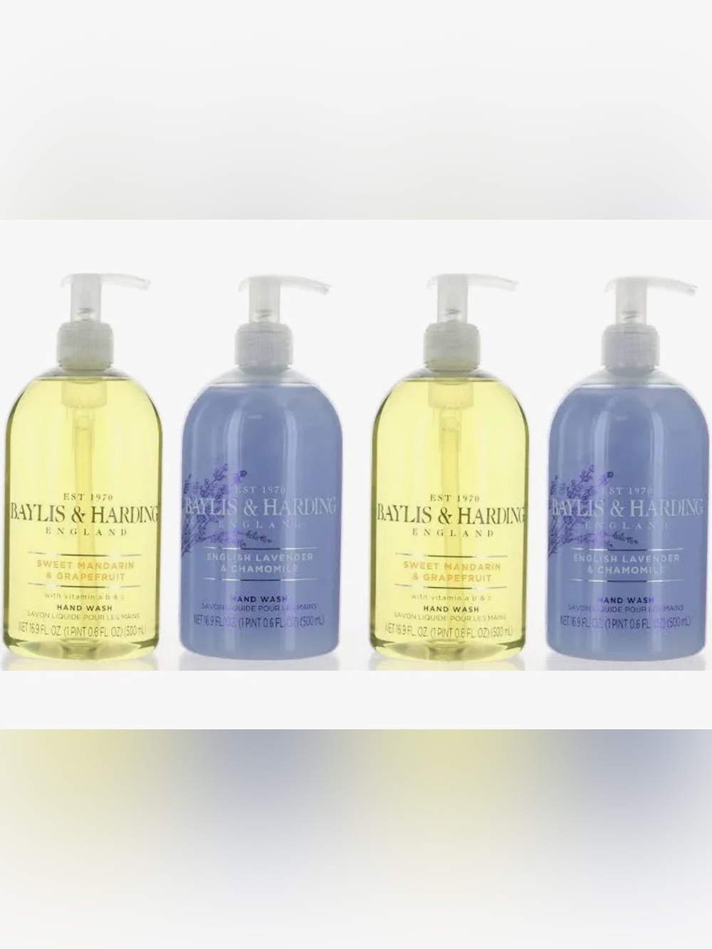 NEW Baylis & Harding Luxury Liquid Hand Soap Set, large 16.9 fl oz size.